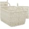White Cotton Handmade Storage Basket with Handles Set of 3 11", 10", 9"